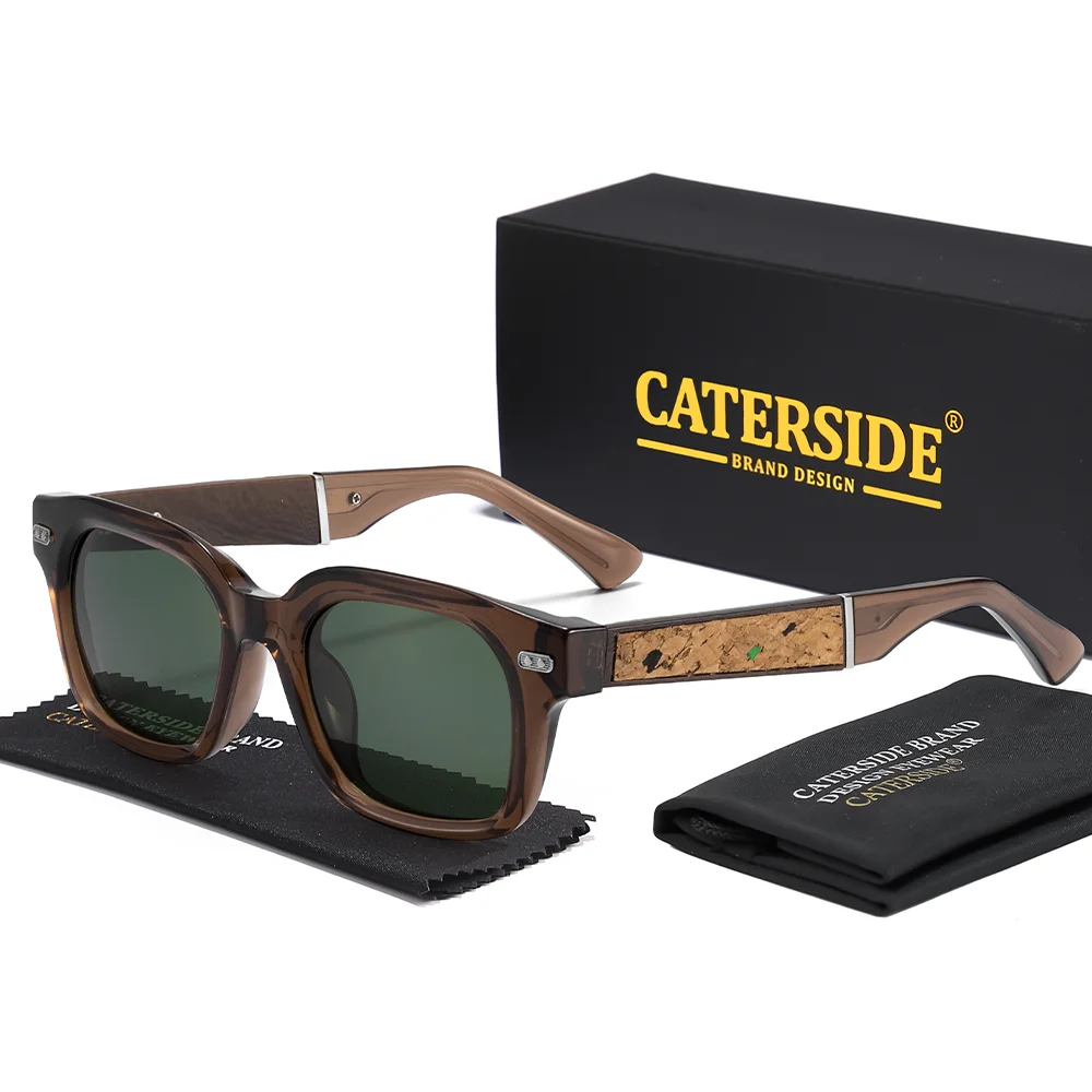 

CATERSIDE мужские модные солнцезащитные очки поляризационные персонализированные ацетатные очки в квадратной оправе женские ретро-панк универсальные очки UV400