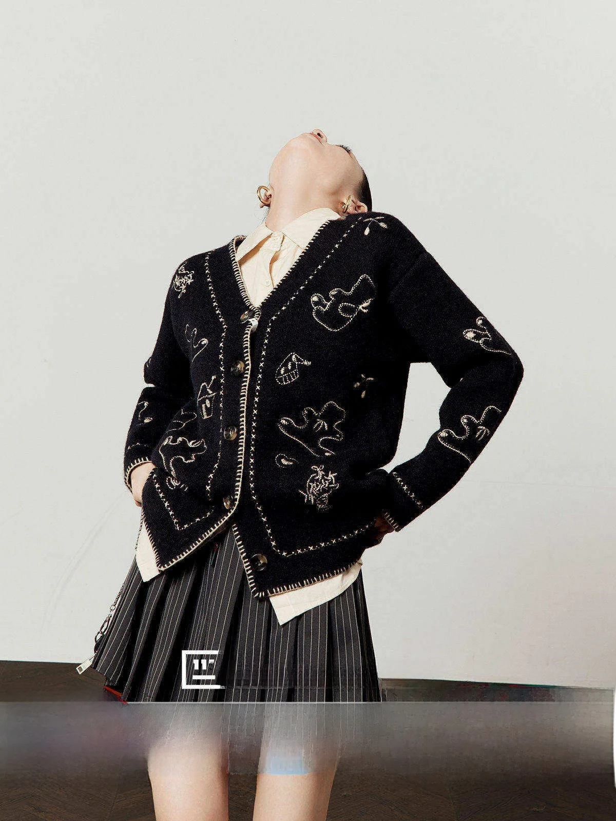 

Black Knitted Open Cardigan Women's Soft Lazy Vintage Style Short Outerwear Spring 2026 New Design Casual Fashion Jacket