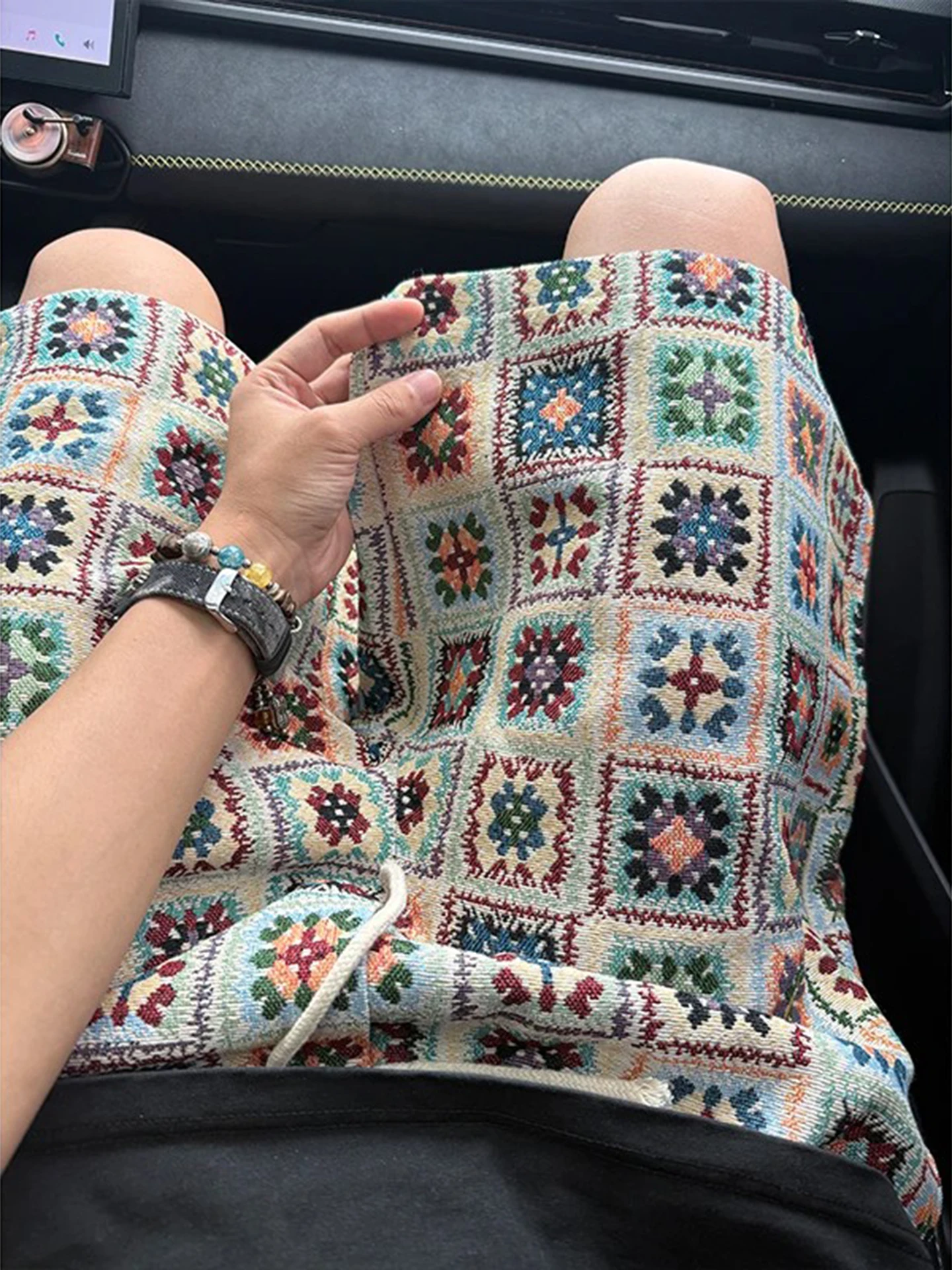 Pantalones hawaianos a cuadros informales de verano para hombre, pantalones de cinco cuartos para playa, pierna recta holgada, sin hierro, cintura media baja, Faionable