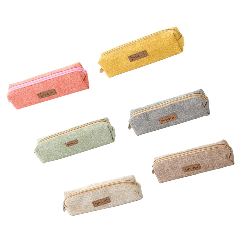 2Pcs Smooth Appearance Pu Pen Bag Waterproof Pencil Case Cosmetics Pouch Beige Portable Organizer For Handbag Backpack