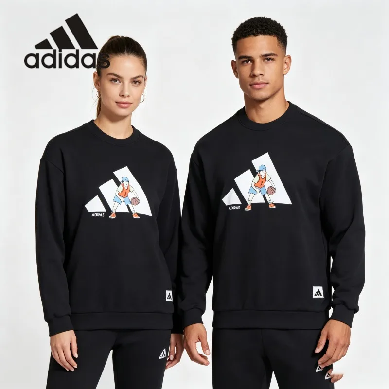 adidas Minimal Retro Trefoil Crew Sweatshirt Simple Vintage Tone Clean Commute Layer TopKC5324 1PCS