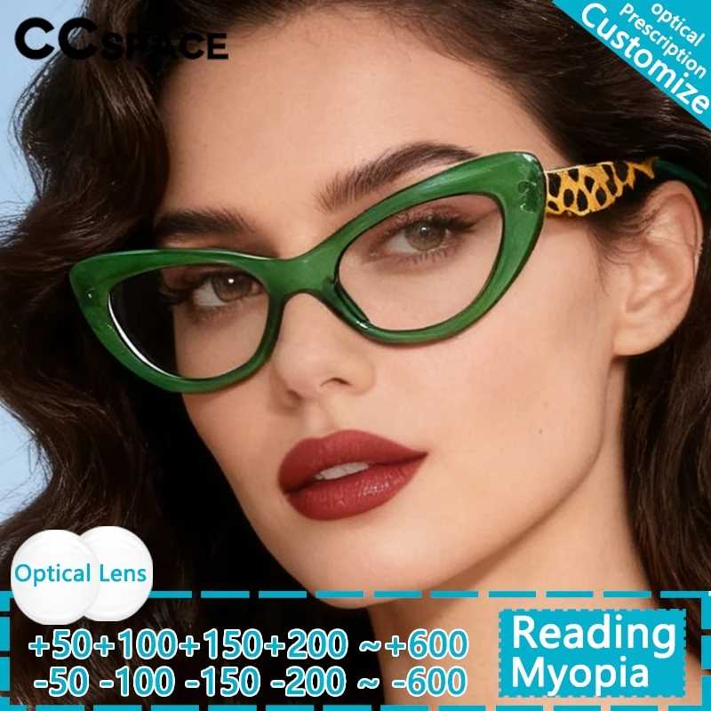 النساء نظارات القراءة العدسات البصرية المقاومة للخدش مكافحة الضوء الأزرق مثير القط العين ليوبارد نظارات وصفة طبية مخصصة