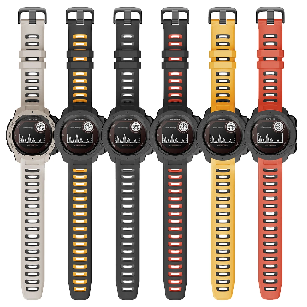 Cinturino in silicone per orologio intelligente per Garmin Instinct Bracciale sportivo solare per Garmin Instinct Tide/Esports/Solar/Tattico