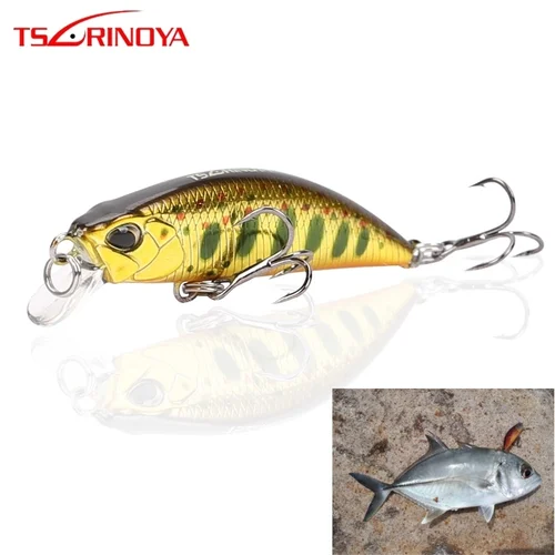 TSURINOYA DW63 50mm/5g hundimiento Minnow Jerkbait señuelo Pesca Artificial Wobblers de plástico cebo duro Pesca Isca para lubina trucha Pike