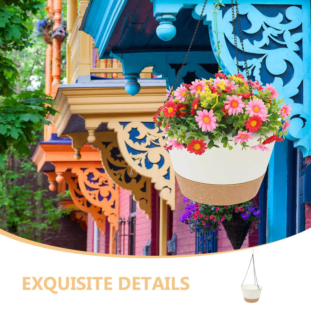 

Flower Pot Hanging Basket Orchid Planter Balcony for Trailing Plants Pots Outdoor Flowerpot Garden