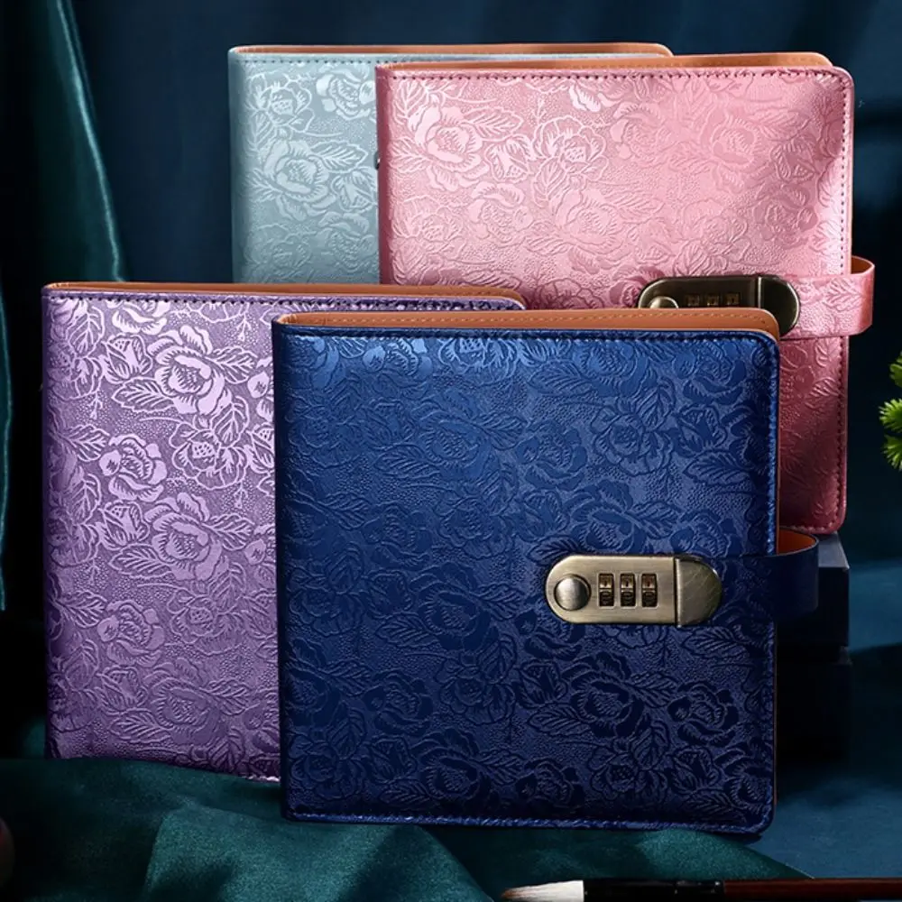 Emboss Flower Envelop Savings Challenges Book 50Sheets PU Leather Saving Money Binder Account Book Wallet Storage