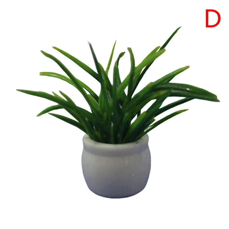 1/2 Stuks Poppenhuis Meubels 1:12 Accessoires Mini Groene Plant Bonsai Bloempotten