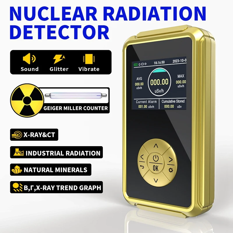 Geiger Counter Nuclear Radiation Detector, Geiger Plate, Detector de radioatividade para águas residuais nucleares, PC Software, durável