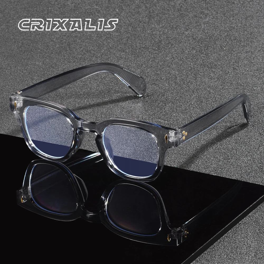 CRIXALIS Runde Blaulicht-Brille für Damen und Herren, modisch, Retro-Kreisrahmen, Computer-Brille, Anti-Augenüberanstrengung, Blaulicht-Brille
