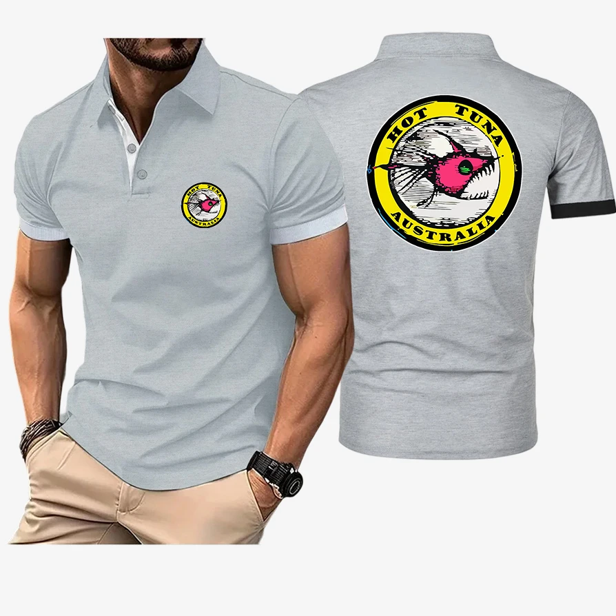 Hot Tuna Surf Hot Sale Men's Summer Casual Breathable Comfortable Polo Shirt Men's Solid Color High Quality Short Sleeve T-Shirt