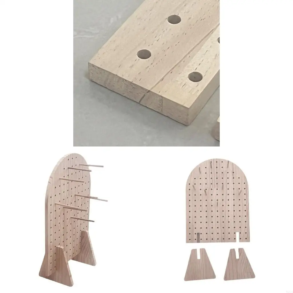 

W0YA Удобная двухсторонняя стойка-стойка из перфорированной доски для организации ювелирных изделий и украшений