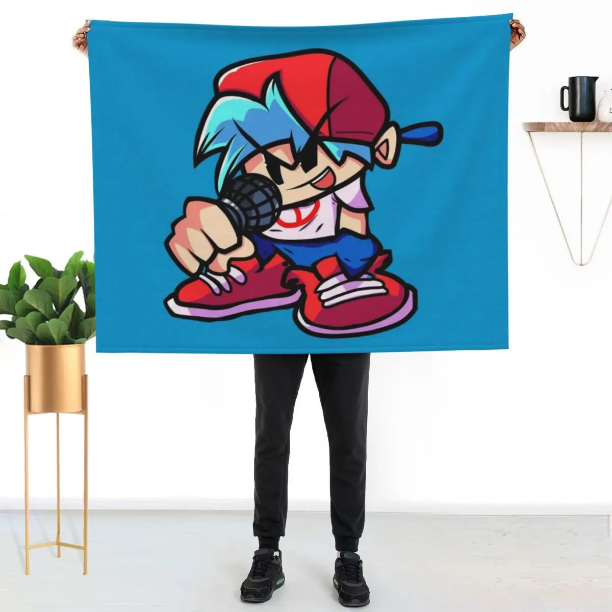 BoyFriend FNF Detailed Version Throw Blanket Bed covers Summer Beddings Sofas Warm blankets and throws Hairy Blankets