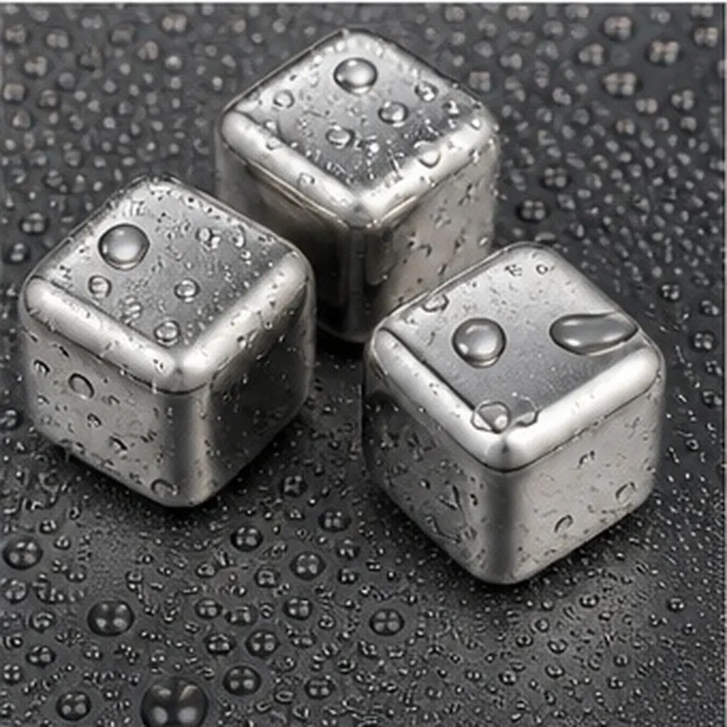 1Set Metal Ice Cubes Stainless Steel Whiskey Stones Reusable Chilling Stones Quick Cooling Non-Diluting for Whiskey Spirits - view 6