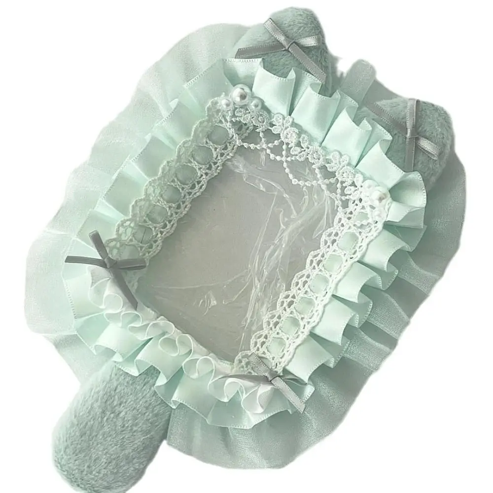 Ins نمط الكرتون أفخم حامل البطاقة القط الأذن أجنحة الملاك ستار مطاردة قلادة المفاتيح الدانتيل لطيف صور حامي حالة المدرسة