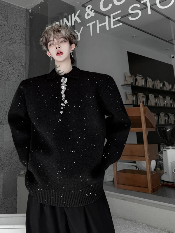 

Loose Fit Crew Ne Knitwear Winter Faion Casual Sle Button up High End Feeling Internet Famous Sweater for Men And Women