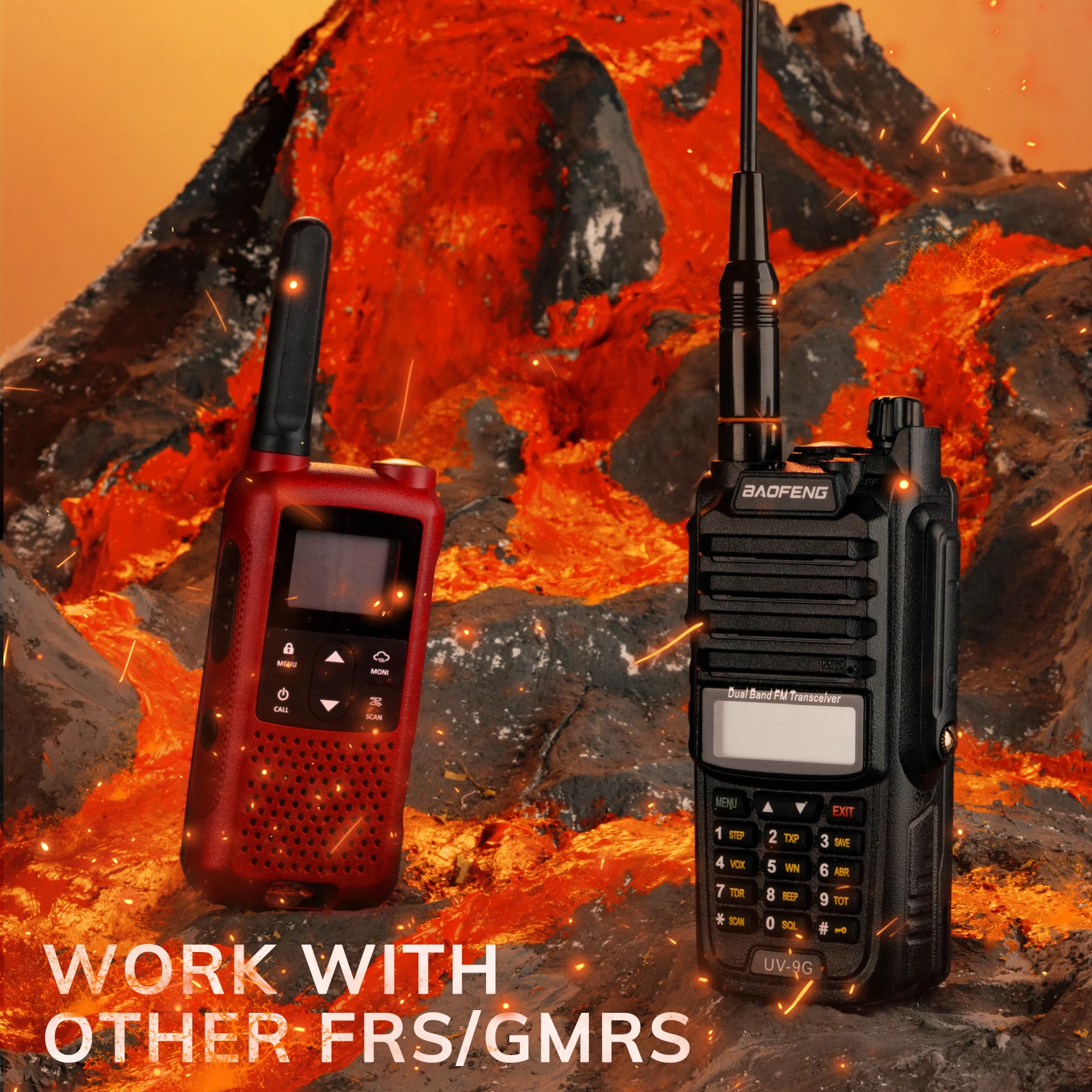 Imagem -04 - Baofeng Uv-9g Gmrs Rádio Ip67 à Prova Dip67 Água Banda Dupla Noaa Scanner Pcs