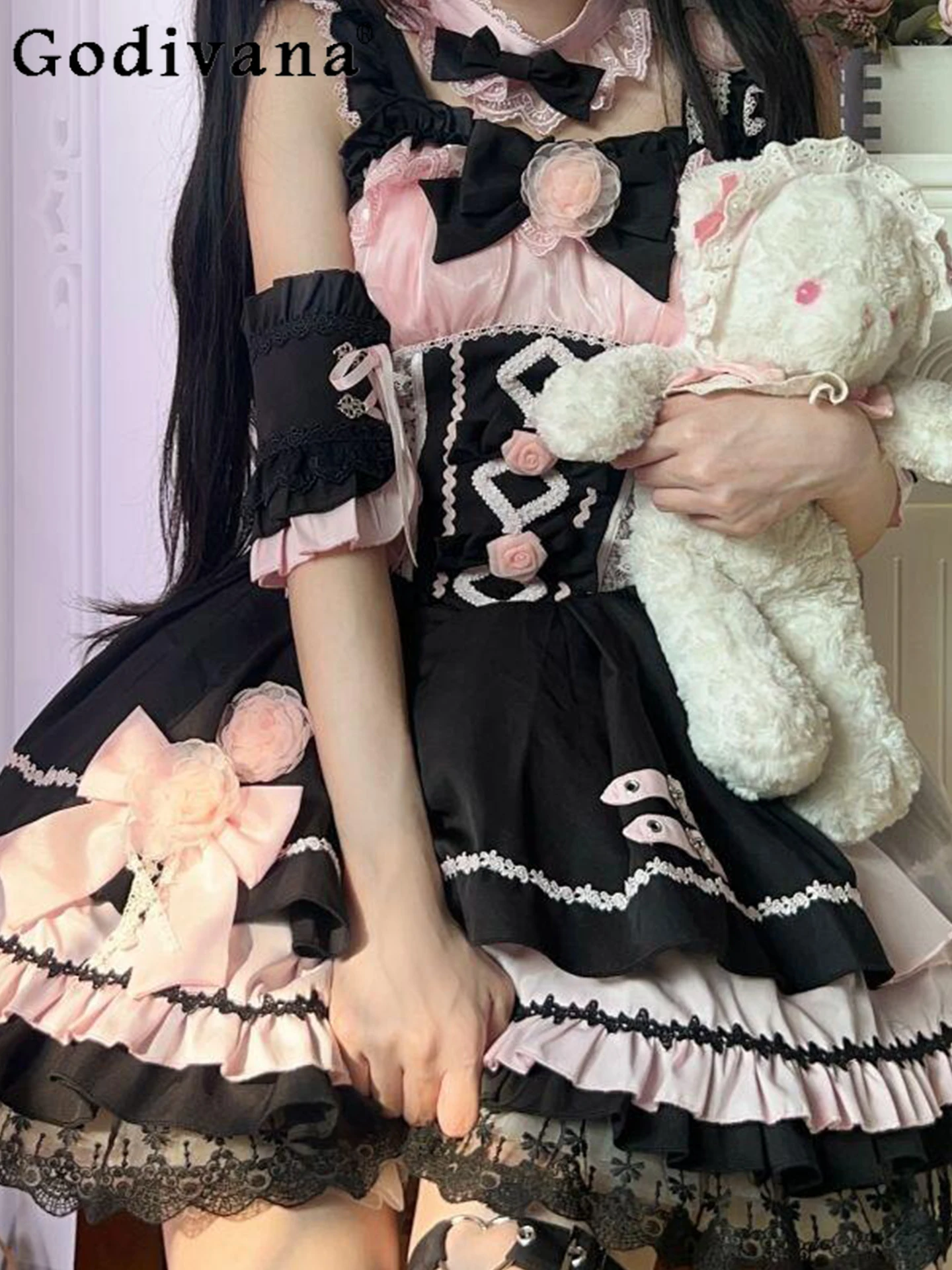 

Japanese Original Retro Elegant Girl Lolita Slim Dress Halloween 2025 New Sweetheart Lolita Doll Princess Long Sleeve Dress