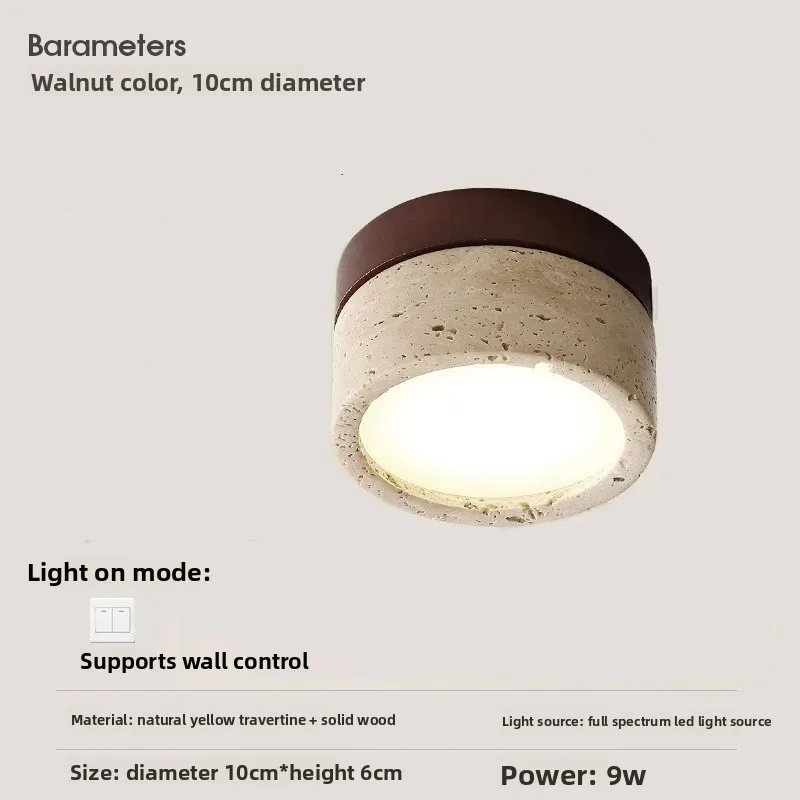 Corridor Lamp Walnut Ceiling Lights Ash Wood LED Lights for Room Living Room Spotlights Porch Light Home Decor Lighting image 6