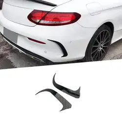 Gloss Black Rear Bumper Fins Side Fender Canard Splitter for Benz C Class W205 C180 C200 C300 C63 AMG Coupe/Sedan 2015-2021