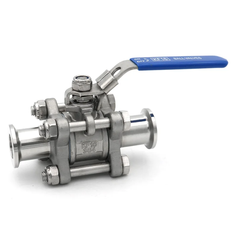 Three Piece Model Manual High Vacuum Ball Valve KF16 KF25 KF40 KF50 Flange SS304 Stainless Steel