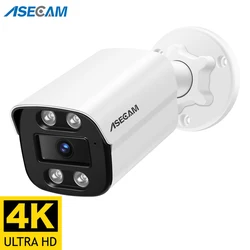 ASECAM 4K 8MP IP Camera Outdoor CCTV POE Audio H.265 Onvif AI Human Detection Color Light Alarm Security Surveillance Camera