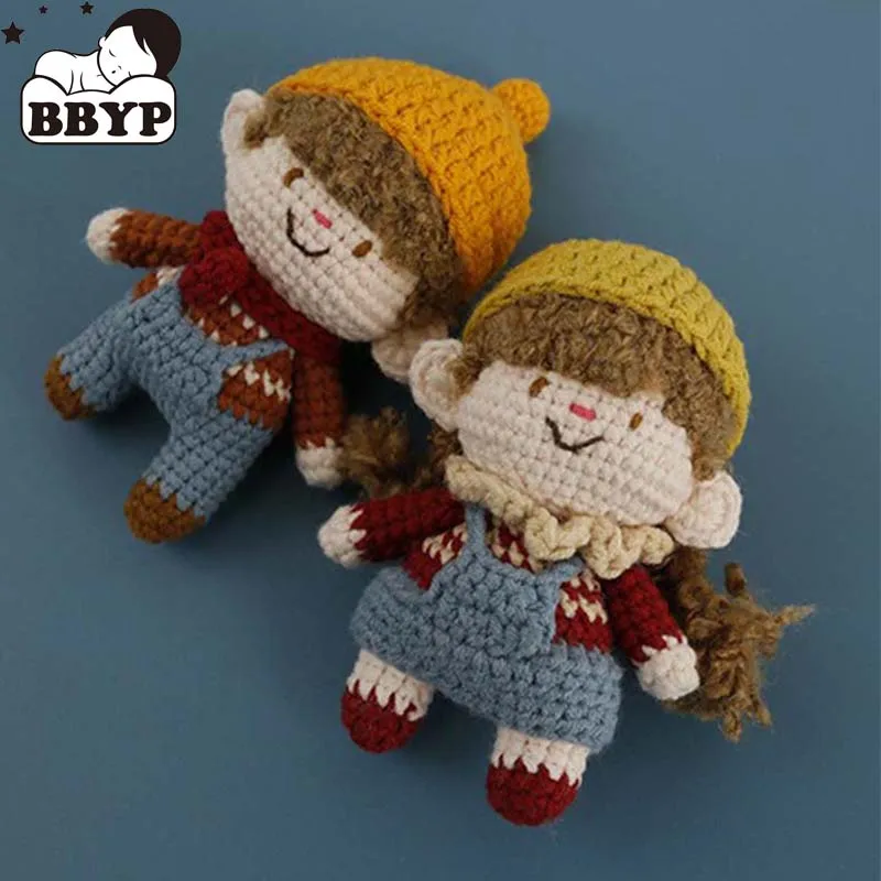 

2Pcs Cute Curly-haired doll Keychains Cartoon Mini Hand Knitted Car Keyring Lovely Backpack Handbag Pendant Couple Keyholder