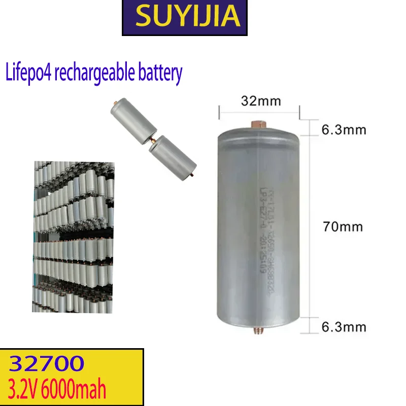 6000mah 100% original 32700 3.2V Lifepo4 rechargeable battery high quality large capacity lithium iron phosphate power battery