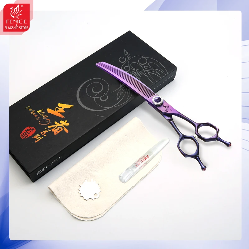 Fenice Imperatorial Series 7.0 inch Professional Dog Grooming Scissors Curved Thinner&Chunker Pet Scissors Grooming for Dogs