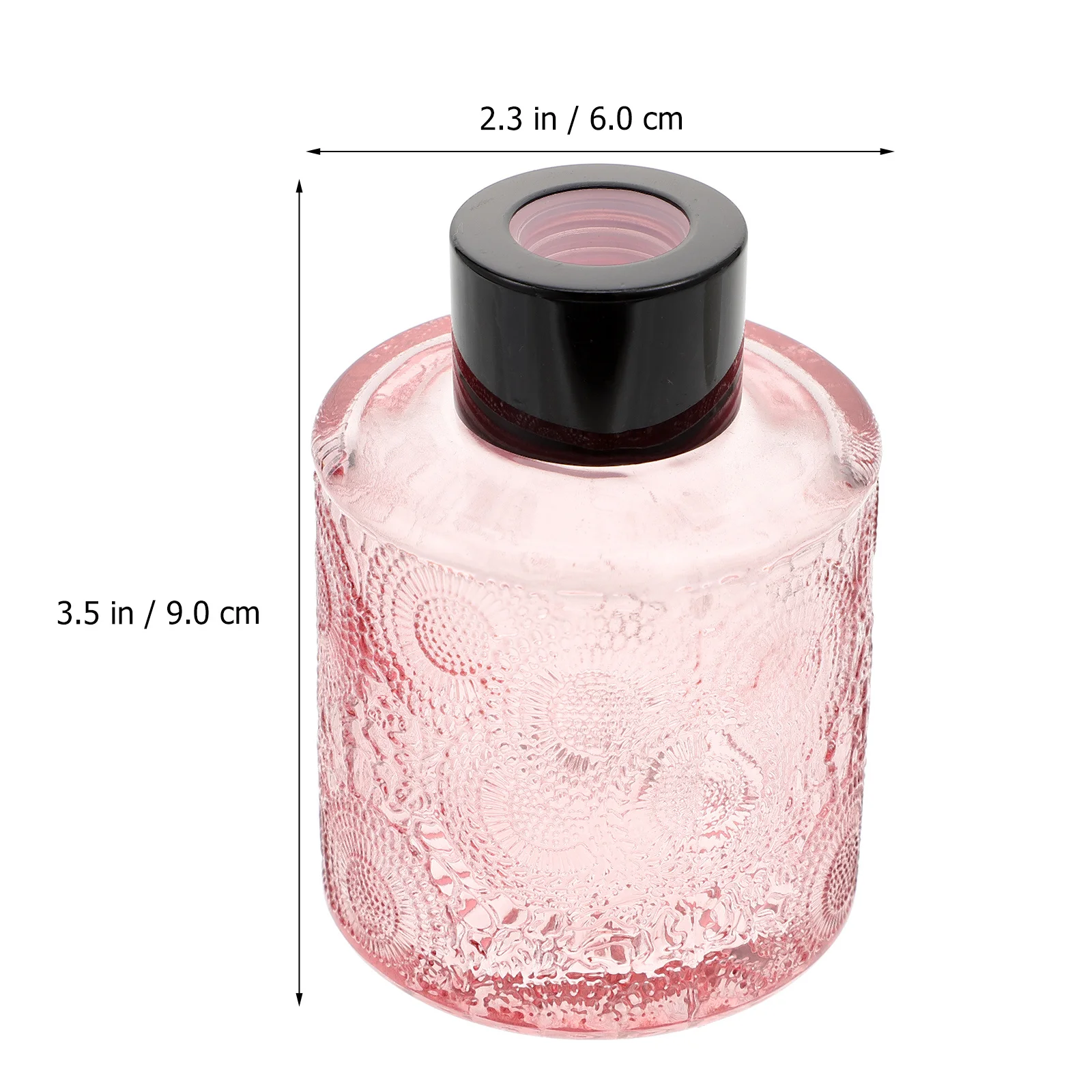 

4Pcs Embossed Glass Aroma Bottles Perfume Containers Wide Mouth Diffuser Bottles Decorative Bedroom Perfume Bottle