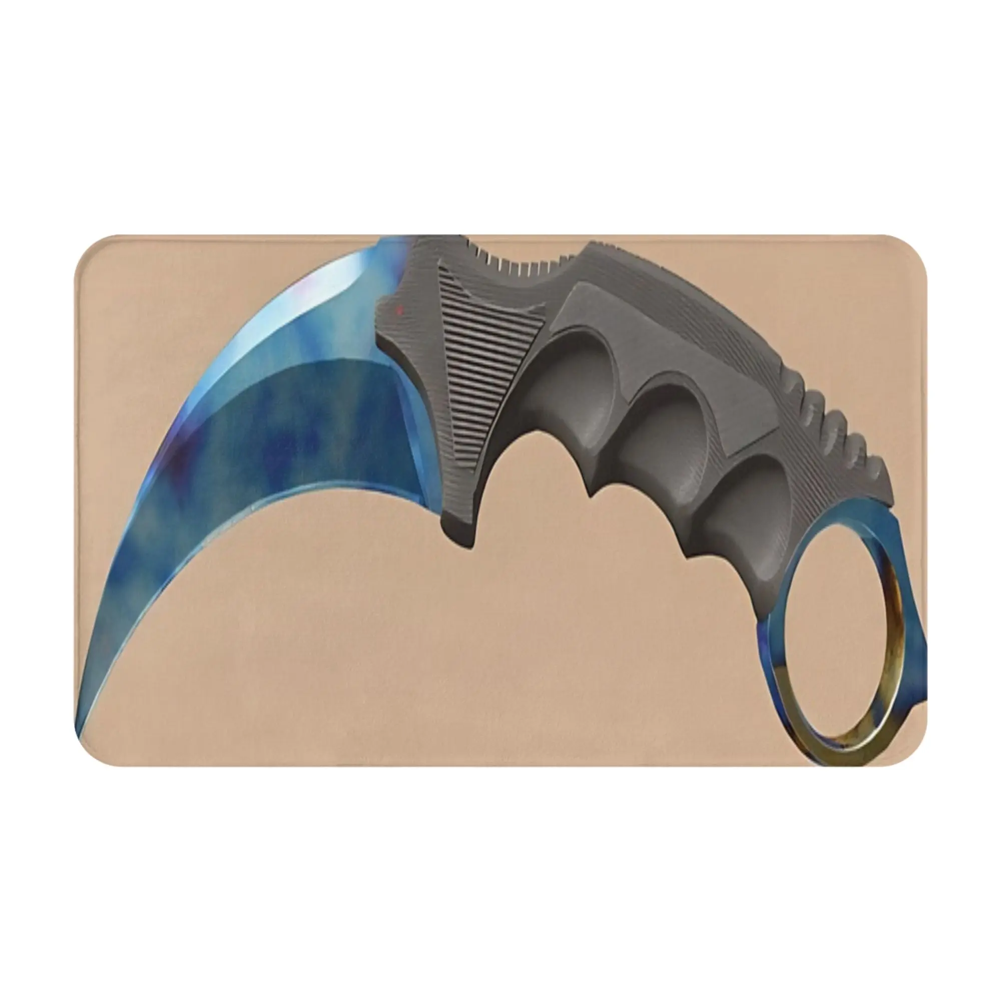 Karambit Case Hardened Blue Gem  Non-slip Doormat Bedroom Mat cs go Welcome PatternHomeDecor