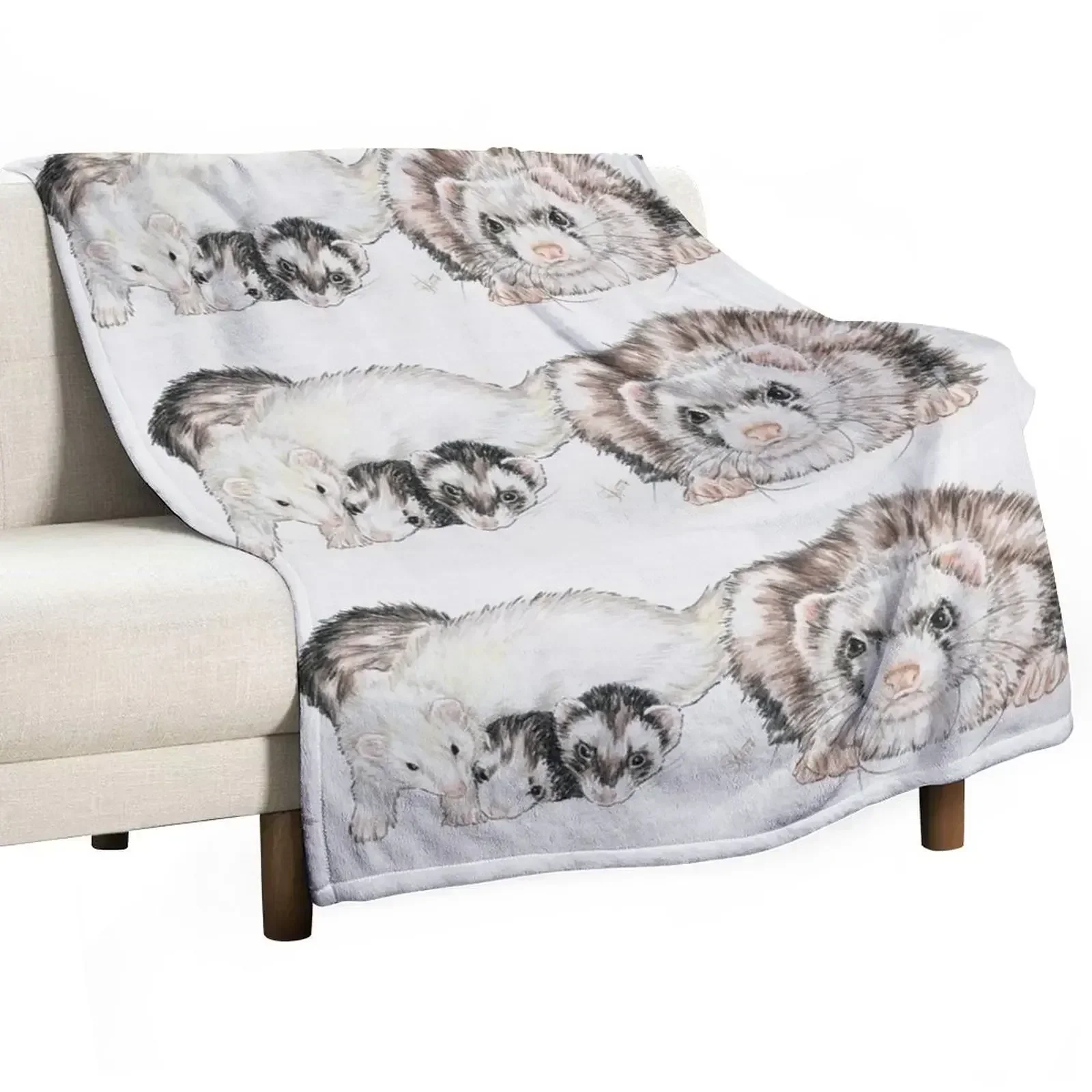 

Ferret Clan Wrap Throw Blanket Warm Accent Blanket for Living Room Decoration