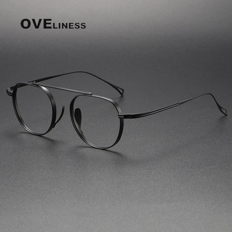 2024 Pure Titanium Glasses Frame for Men women Retro Vintage Square Prescription Eyeglasses Male Men's Myopia Optical Eyewear