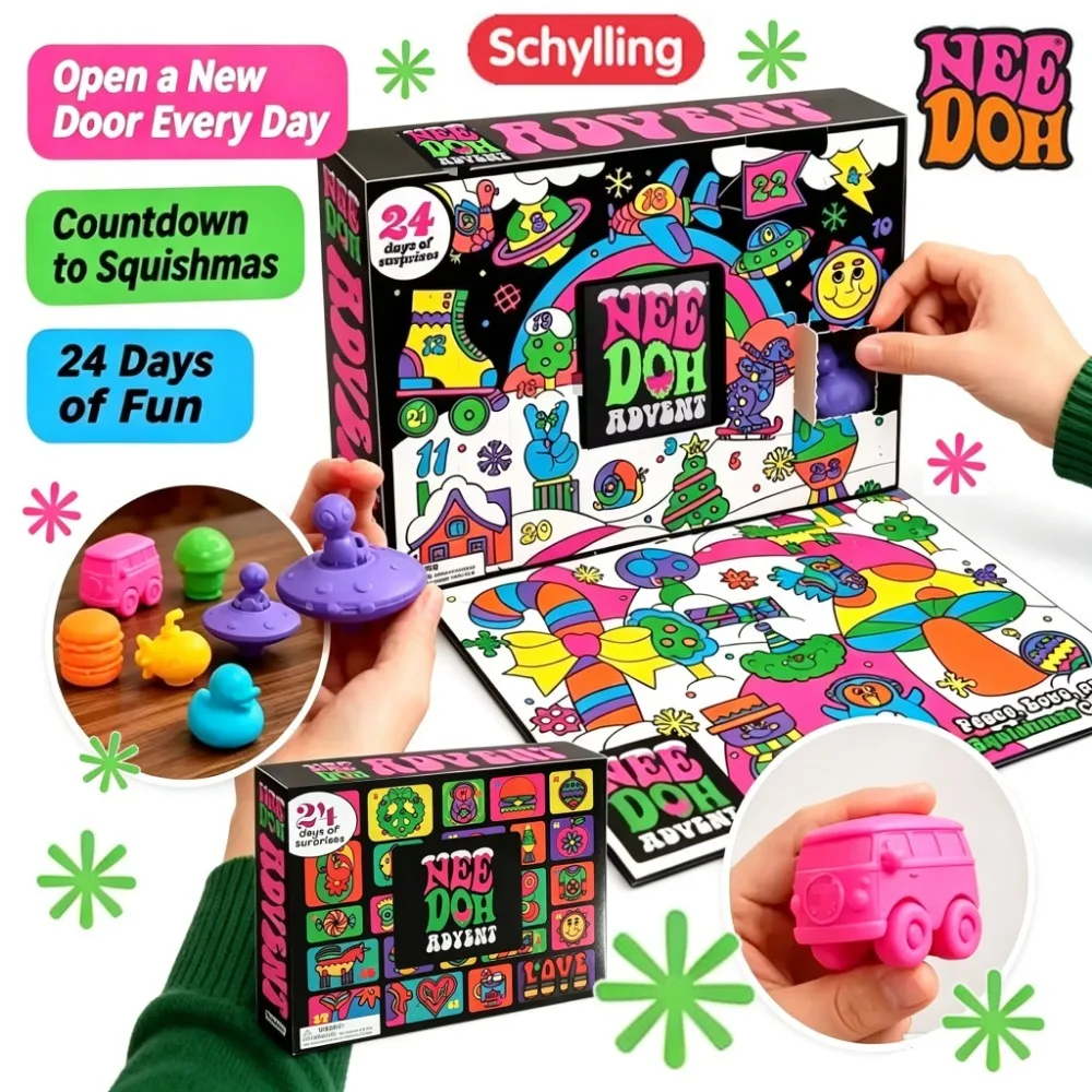 NEEDOH 2026 Advent Calendar Gift for Children 24 Day 3D PVC Dolls Countdown Christmas Surprise