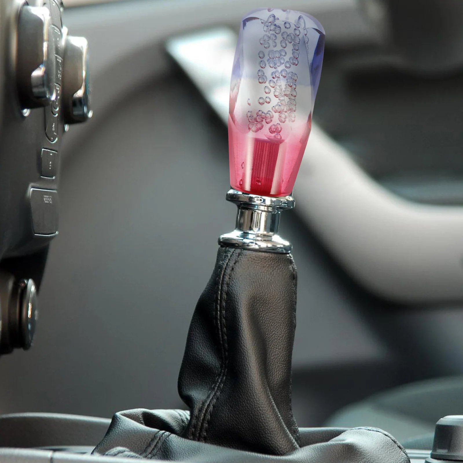 

Crystal Gear 10cm Dual Knobs Color Acrylic Stick H Gear Shift Knob Universal Car Manual Automatic