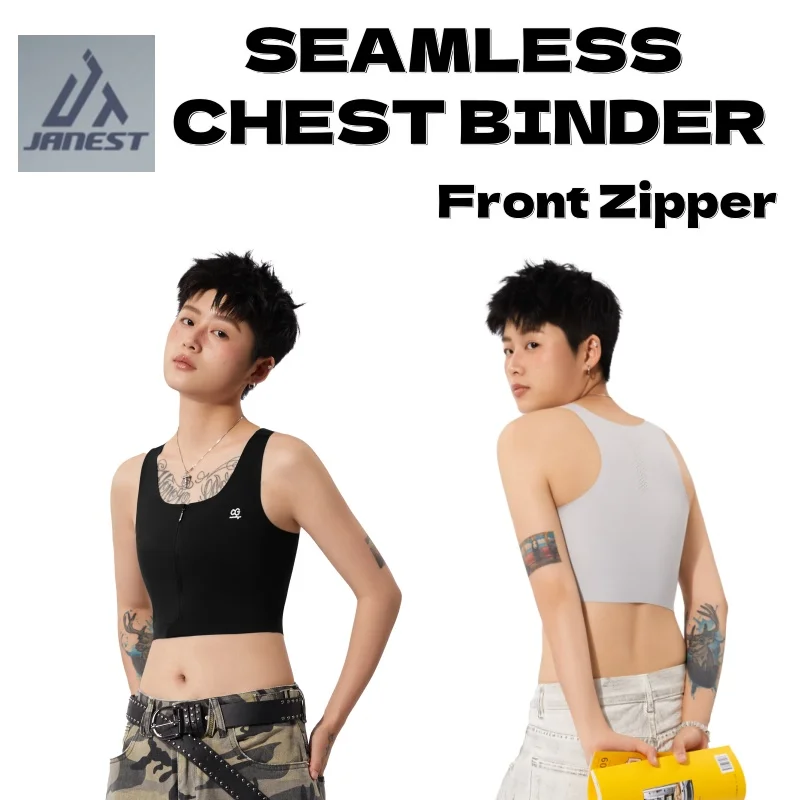 

Chest Binder Front Zipper Binder Chest Sprorts Flatten Binder Seamless Chest Binder Breathable Cool Feeling