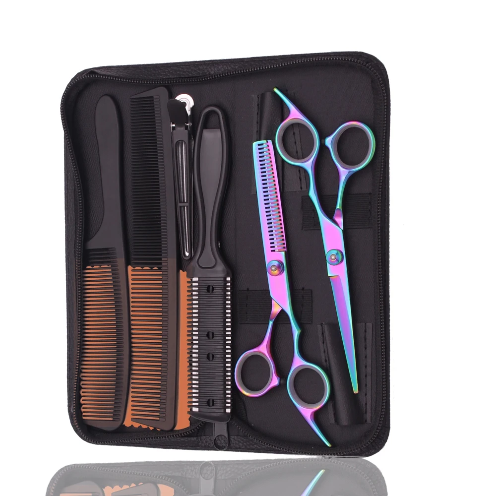 

High-quality hair care sets, professional hairdressing tools 6-inch flat-cut and toothed scissors, comb tool accessories，1 piece