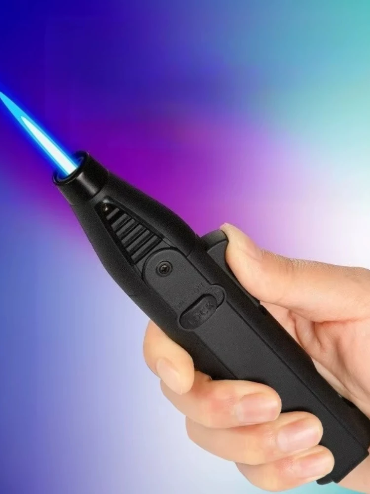 2 pièces 1300 ℃ Briquet à gaz 360 degrés inversé, torche turbo, briquet rechargeable au butane, allumage de cuisine, barbecue, pistolet d'allumage, briquet coupe-vent