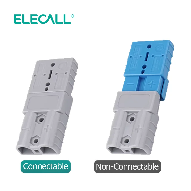 40A Bipolar Connector Plug 600V Power Connector Plug with Terminals for Forklift Golf Cart Silver-Plated Copper Terminals