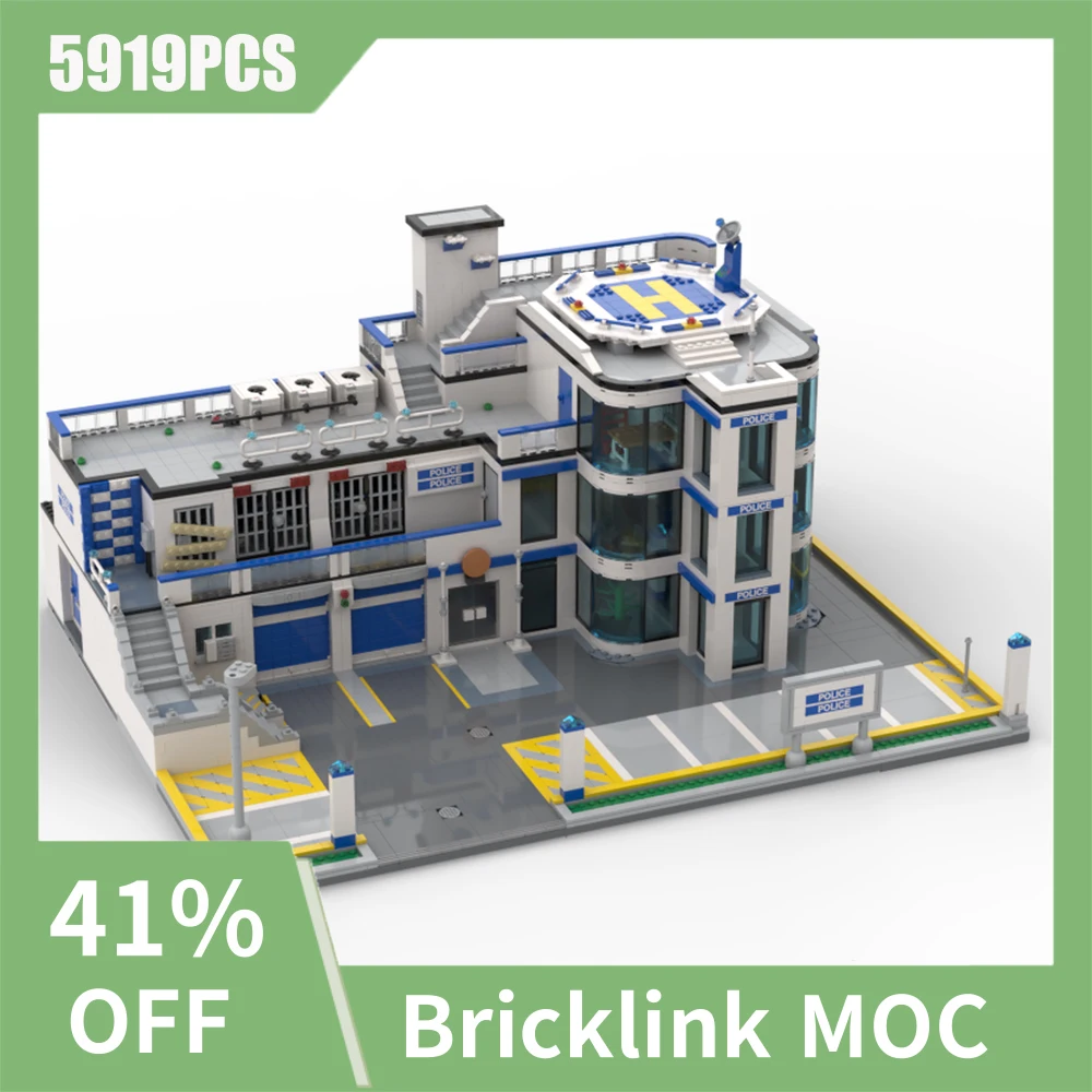 5919PCS City Hot Selling Street View Moc Modular Undercover Police Station DIY creative ideas Children Toy birthday Gift Blocks