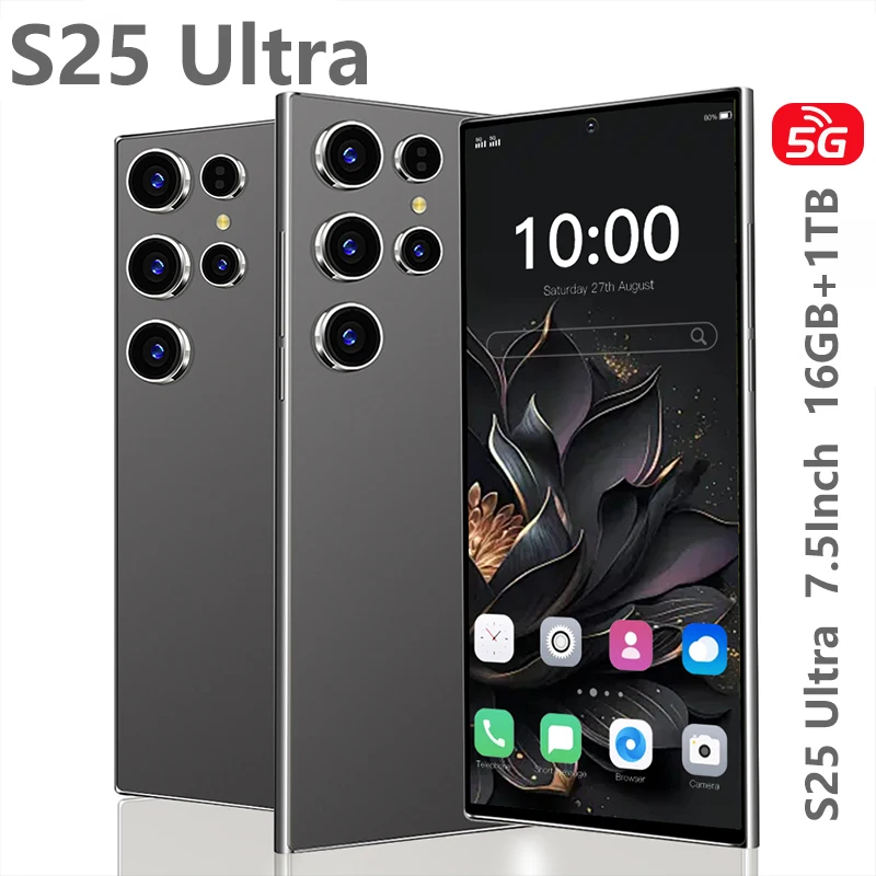 

2025 New S25 Ultra 7.3HD Global Edition Original Smart Dual Card 7800mAh Battery Facial Recognition Function