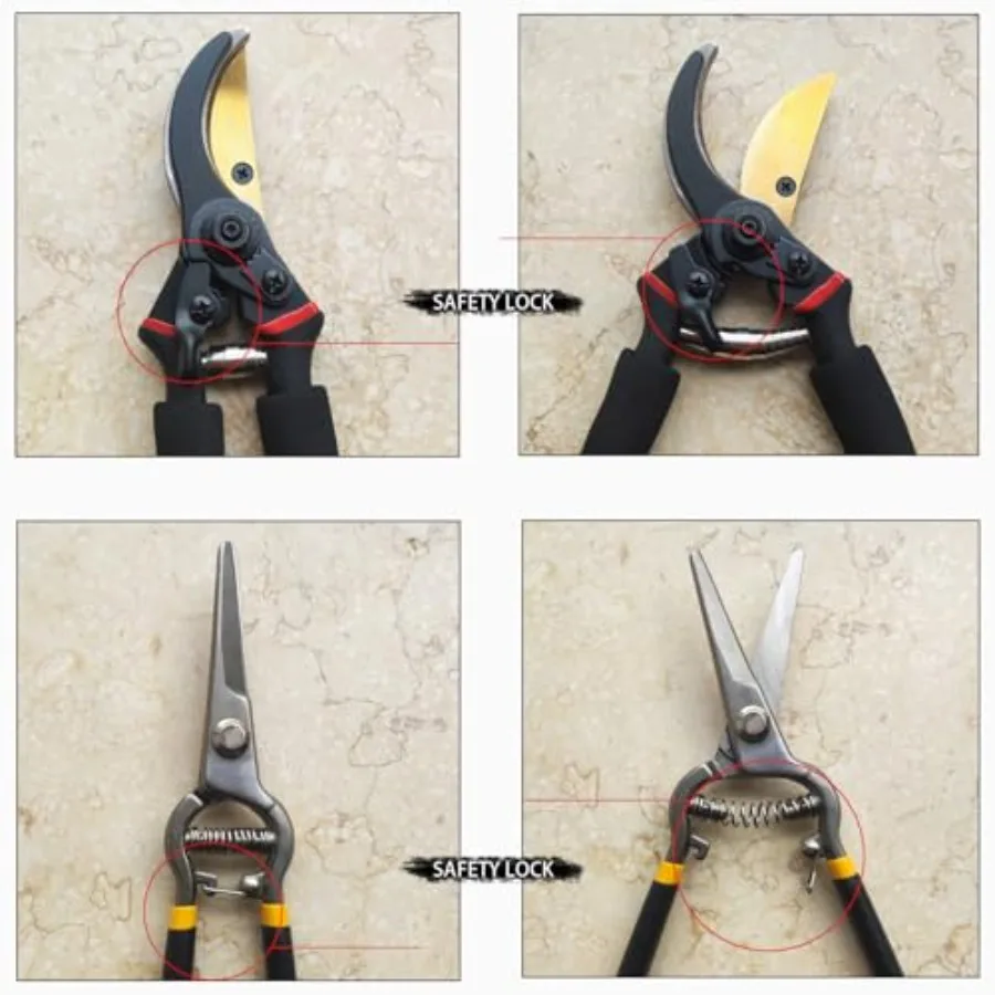 2パック剪定ばさみ 庭用剪定ばさみ 屋内および屋外の園芸用 バイパスハンドプルーナー ソフトグリップハンドル付き 庭用剪定ばさみ S