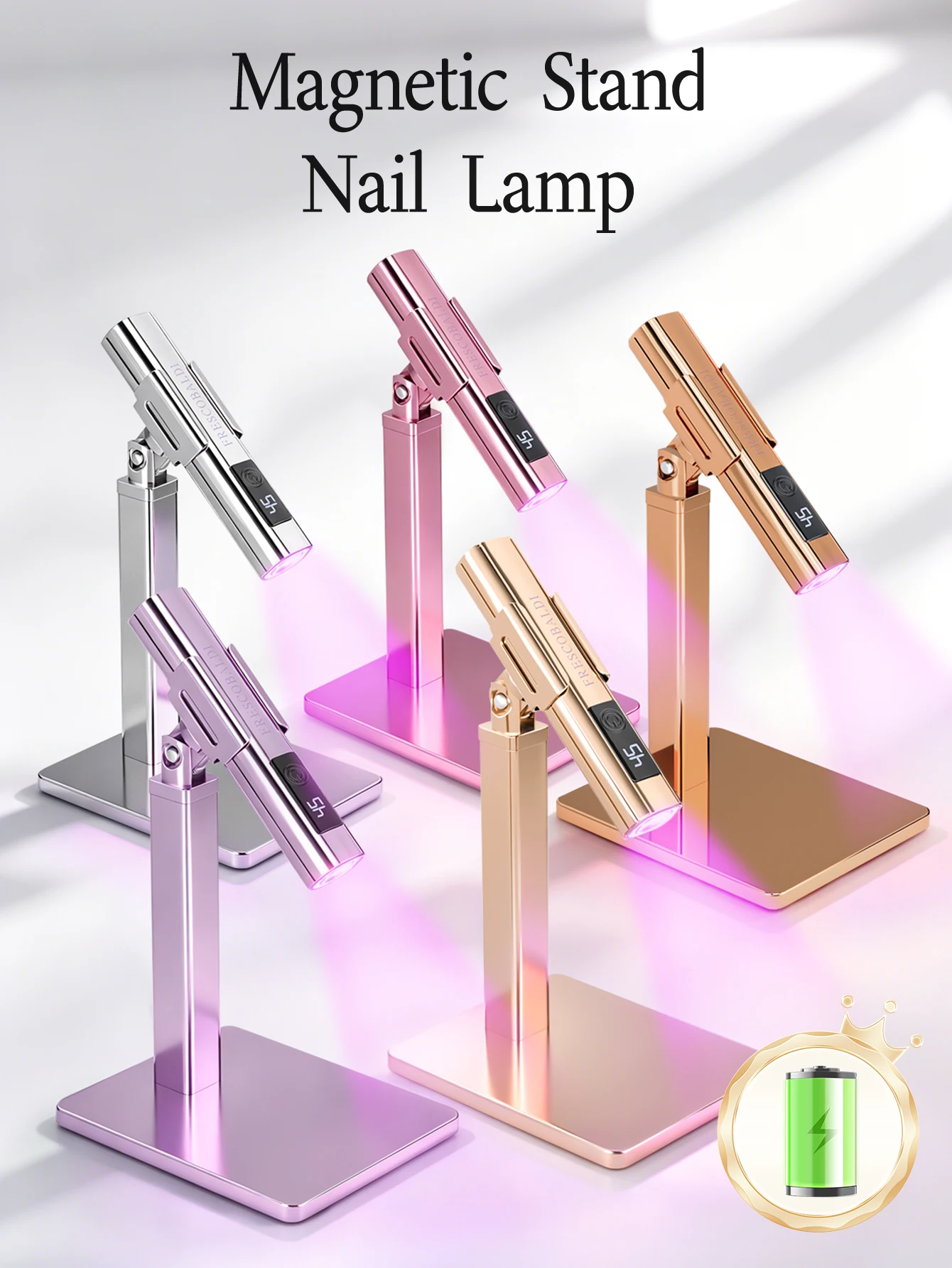 1Pc Rechargeable USB Mini UV LED Nail Stick Lamp Built‑in Battery Handheld Gel Nail Drying Light Portable Manicure Tool