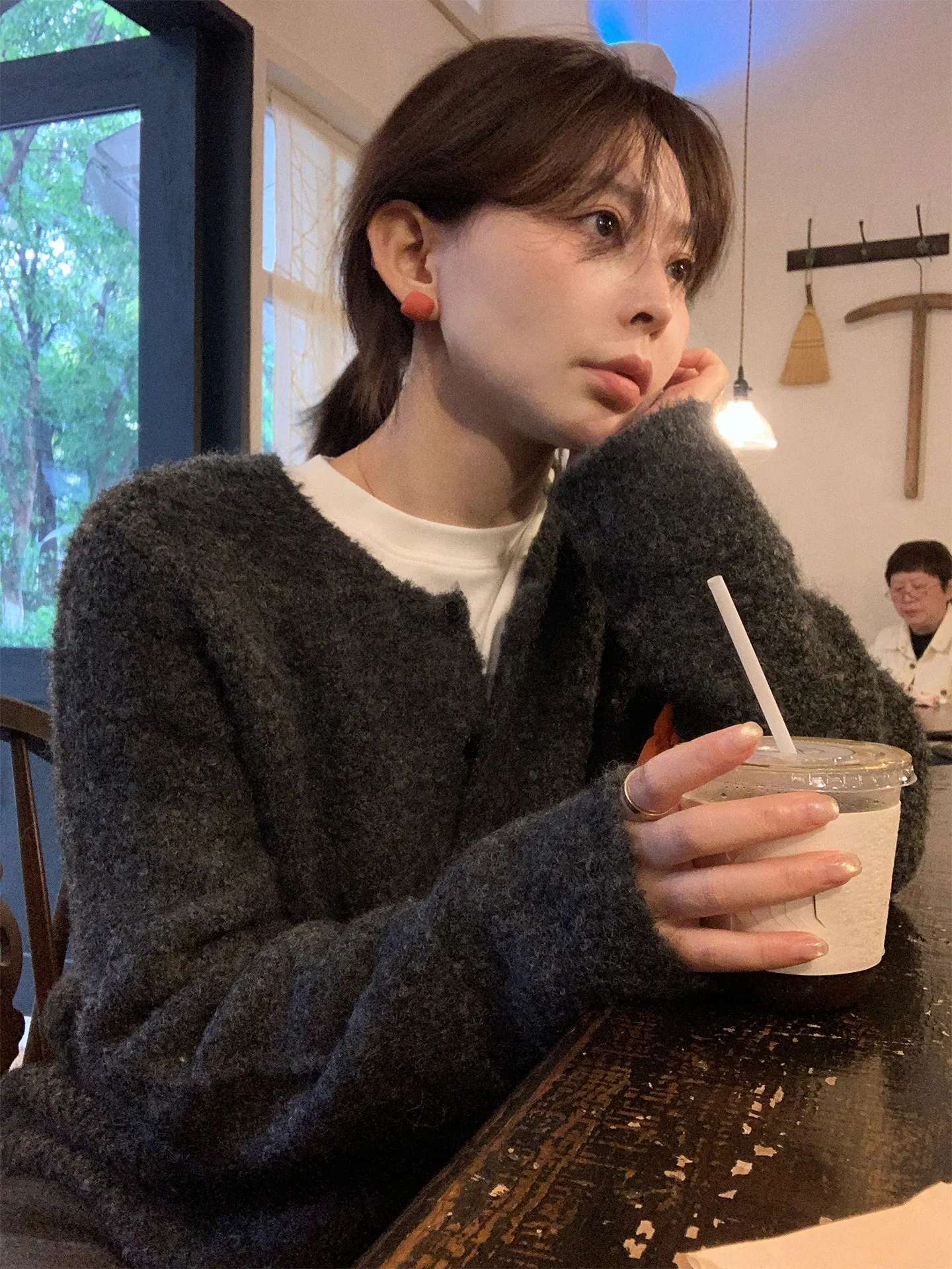 

Круглый вязаный свитер Ne ort, однотонный женский модный универсальный зимний топ, корейская версия