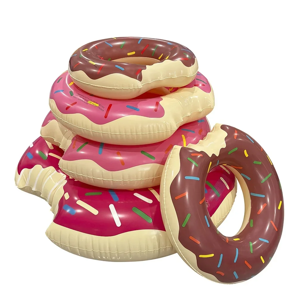 Anillo de natación inflable con forma de Donut, flotador de piscina de PVC, círculo de natación, Fiesta EN LA Piscina, accesorios flotantes para descanso de agua, 1 ud.