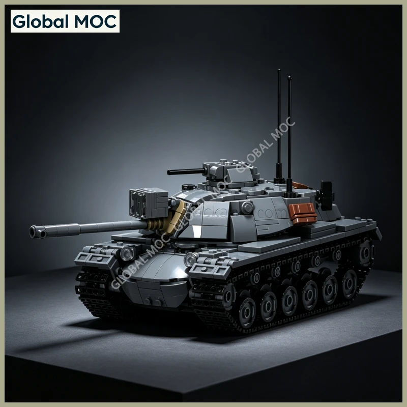 Tactical Armored Tank MOC Bricks Realistic Military Vehicle DIY Assembly Desktop Decoration Model