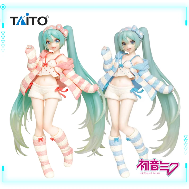 

Taito Original Genuine Vocaloid Singer Hatsune Miku Figure Costumes Room Wear China Exclusive Color Ver 18cm Model Toy Figures