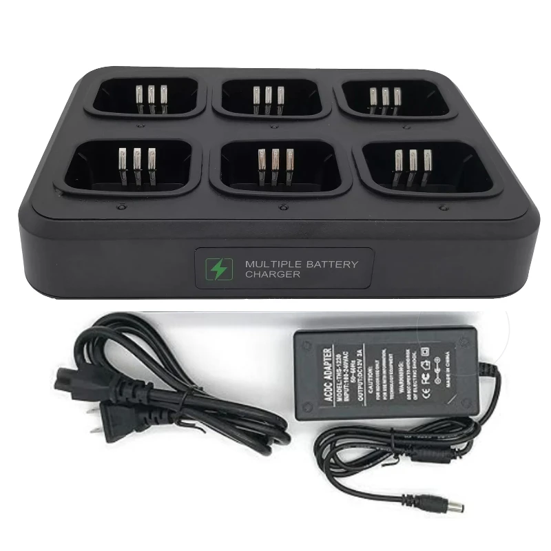 Motorola Six Way Universal Charger 6 Unit Rapid Charger Compatible with GP328 GP338 HT750 HT1250 GP340 GP380 PTX760 PTX700