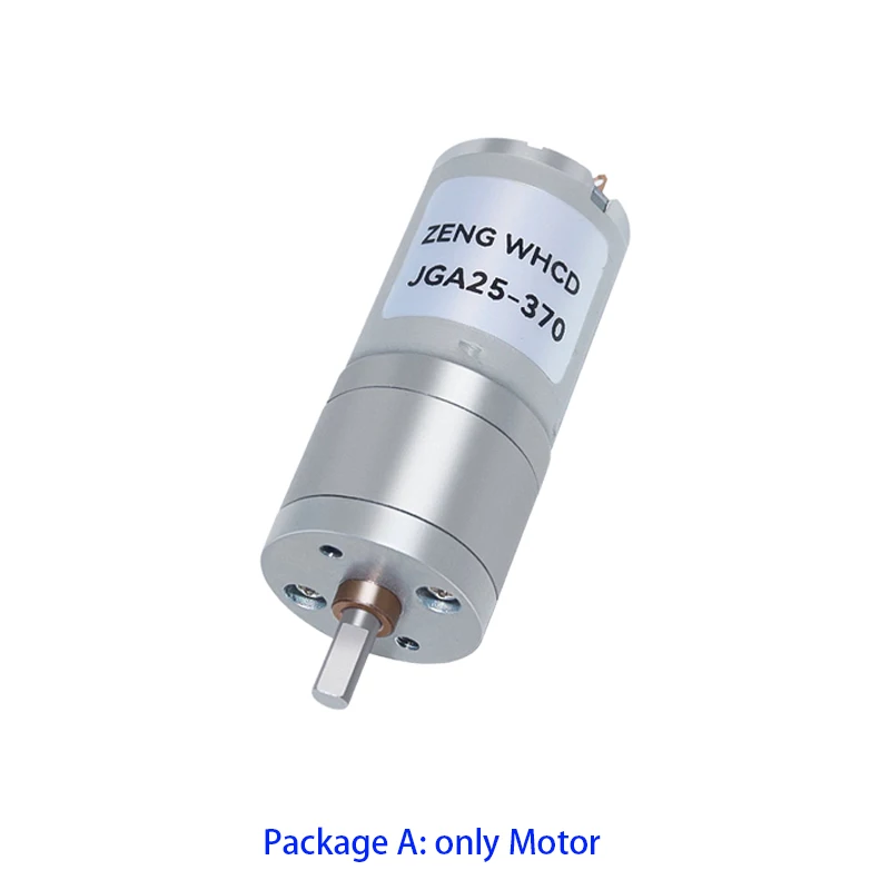 JGA25-370 DC 12V 24V 12RPM-1360RPM Reduction Gear Motor Large Torque High Power Worm Gear Motor Reversed Motor
