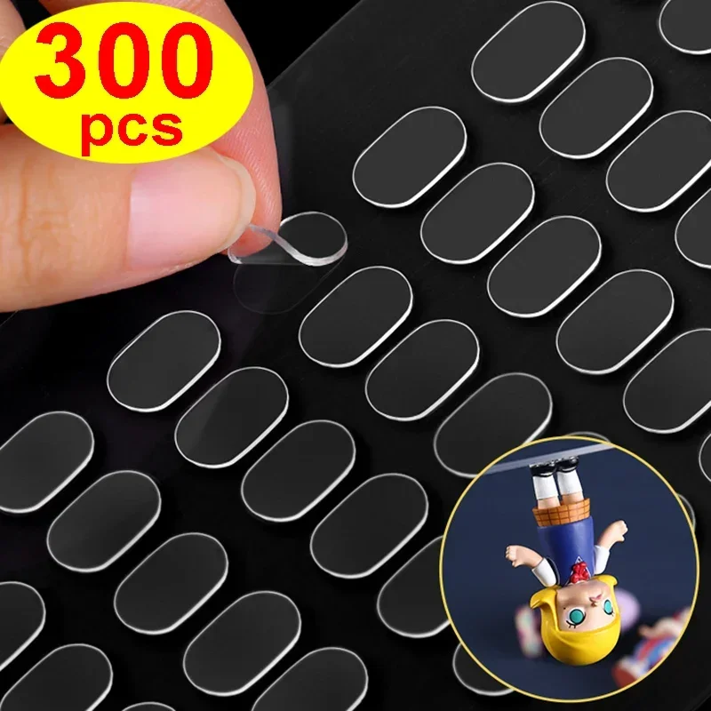 100/300pcs Double -sided Glue Pads Adhesive Sticker for Blind Box Landscape Doll Foot Fixed Glue Transparent Seamless Patch