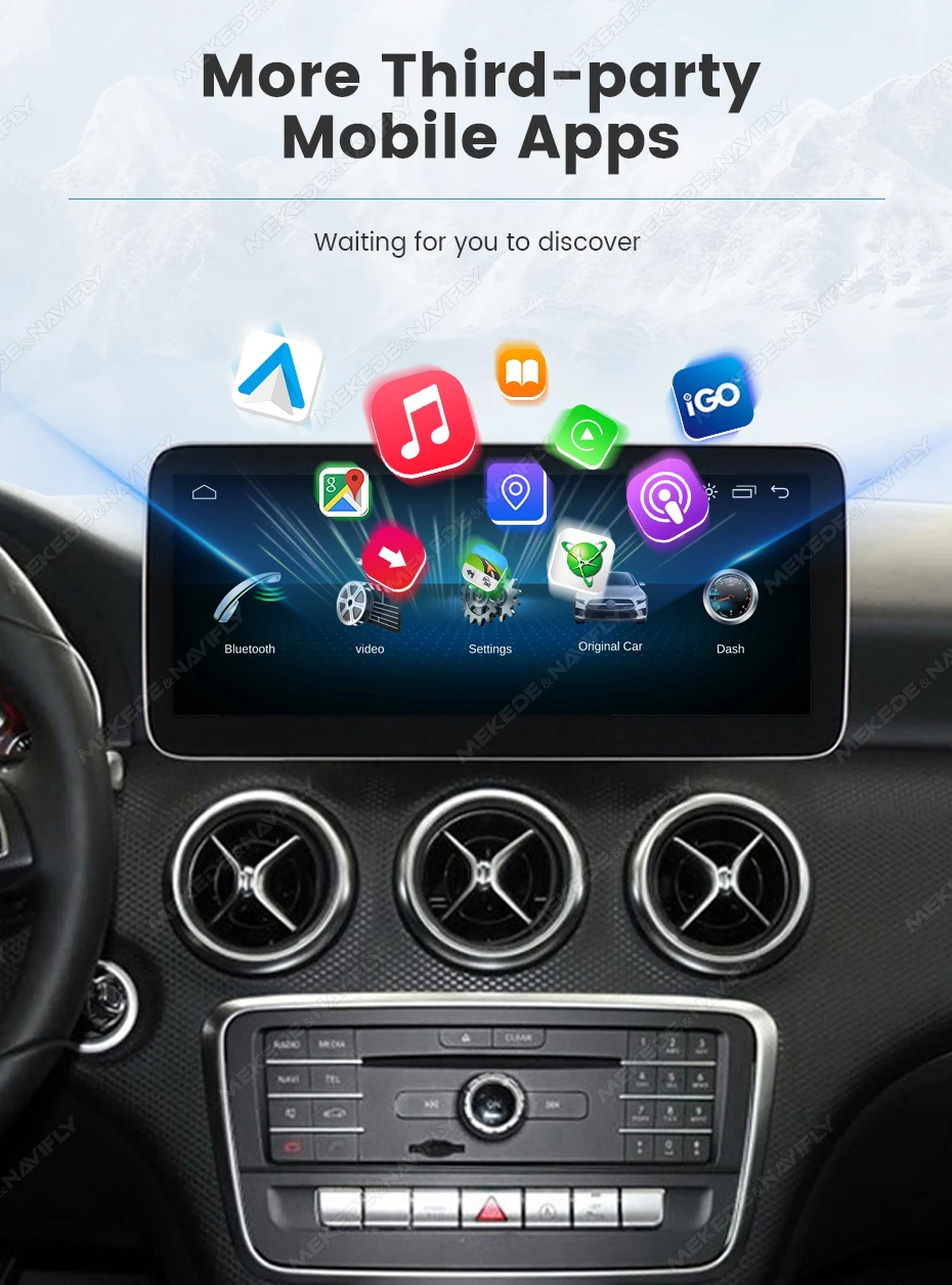 MEKEDE Touchscreen mit Linux, CarPlay und Android Auto System, Autoradio-Mirror-Ready-Zentraleinheit für Mercedes-Benz Klasse A, CLA, CLA, CLA W176 C117 X156 2012-2018 – Detail 14